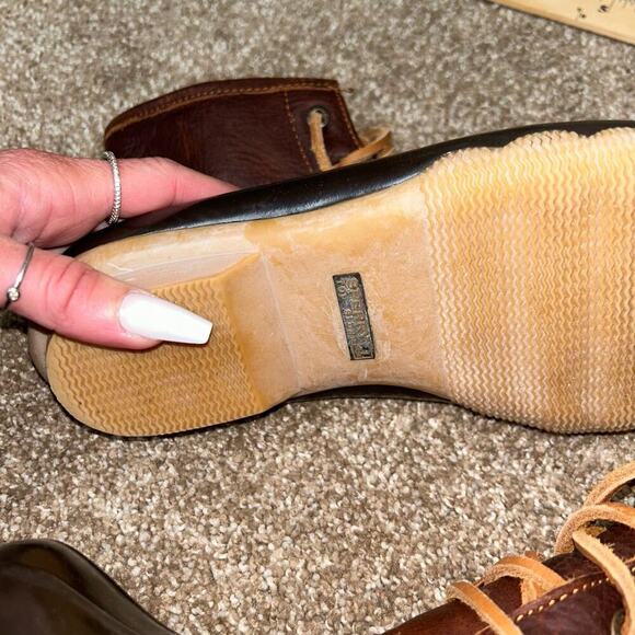 Sperry Speedy Duck Boots lace up leather two tone brown ankle rain/snow SZ 8 - Picture 6 of 8